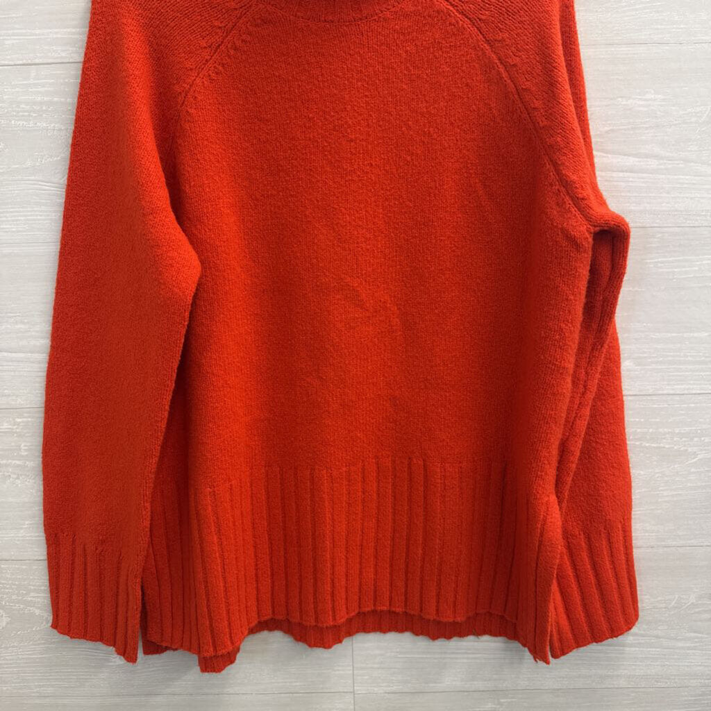 Rachel Zoe Orange Soft Knit Mock Neck Sweater Extra Large