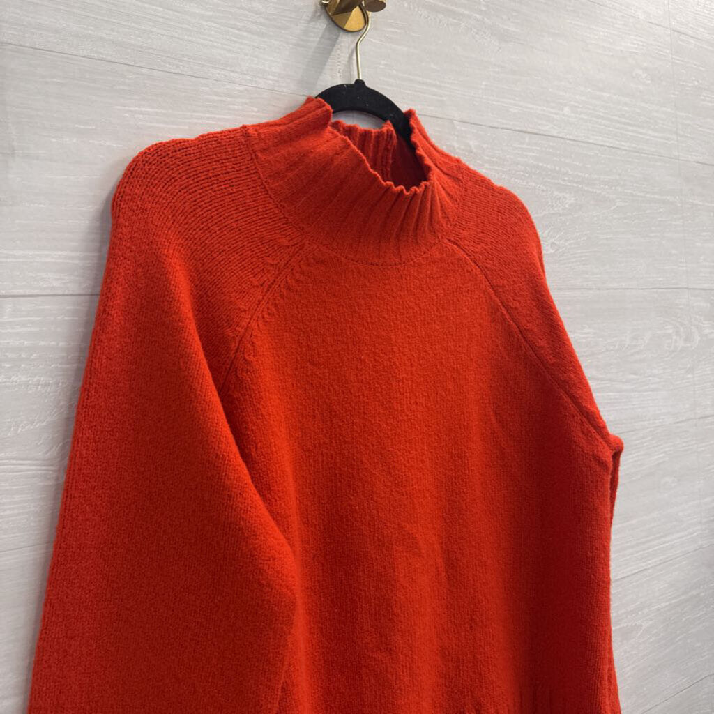 Rachel Zoe Orange Soft Knit Mock Neck Sweater Extra Large