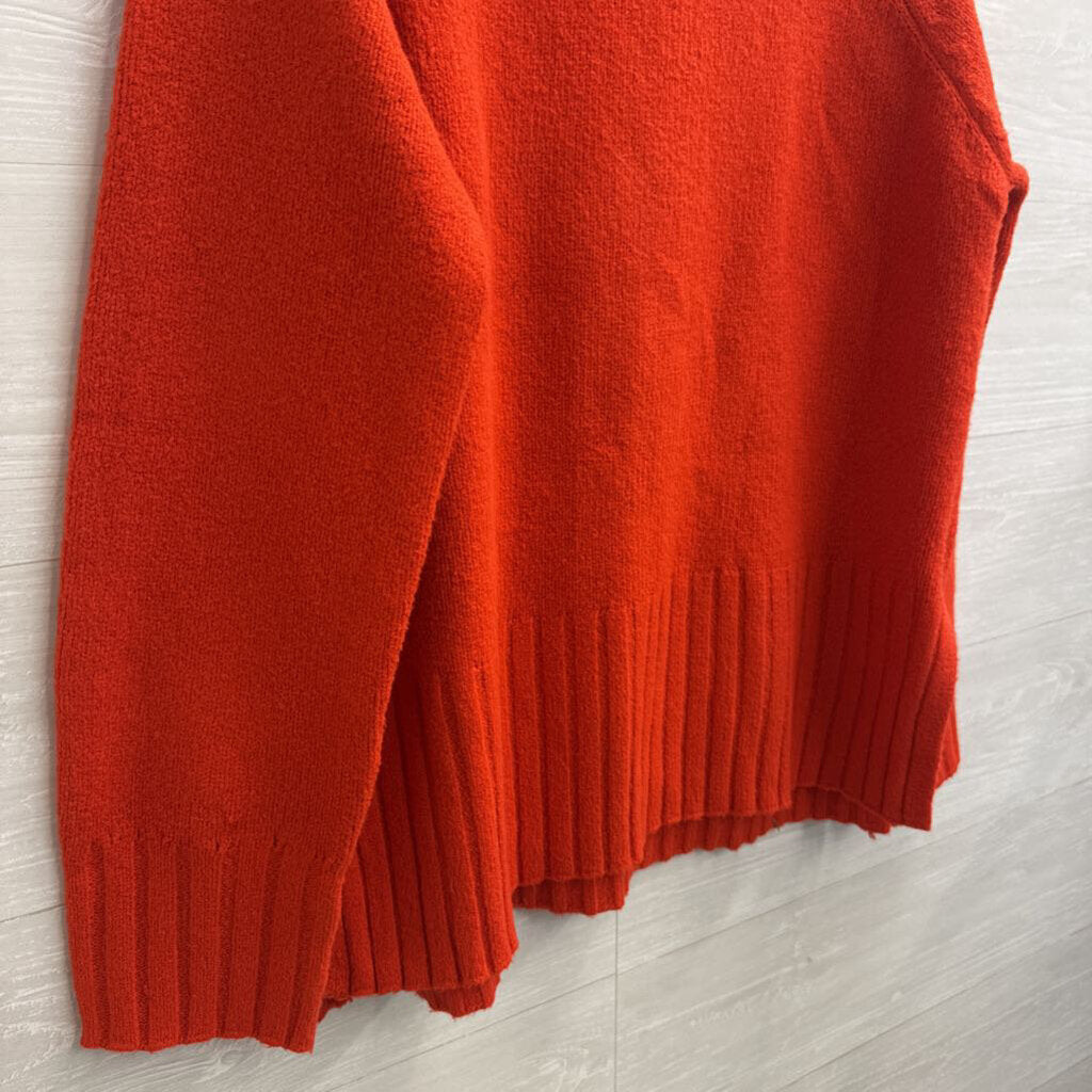 Rachel Zoe Orange Soft Knit Mock Neck Sweater Extra Large
