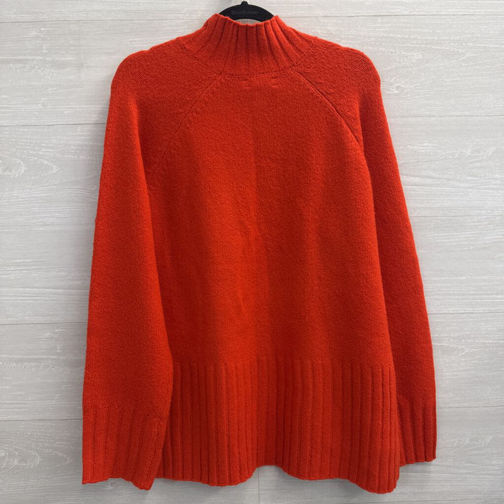 Rachel Zoe Orange Soft Knit Mock Neck Sweater Extra Large