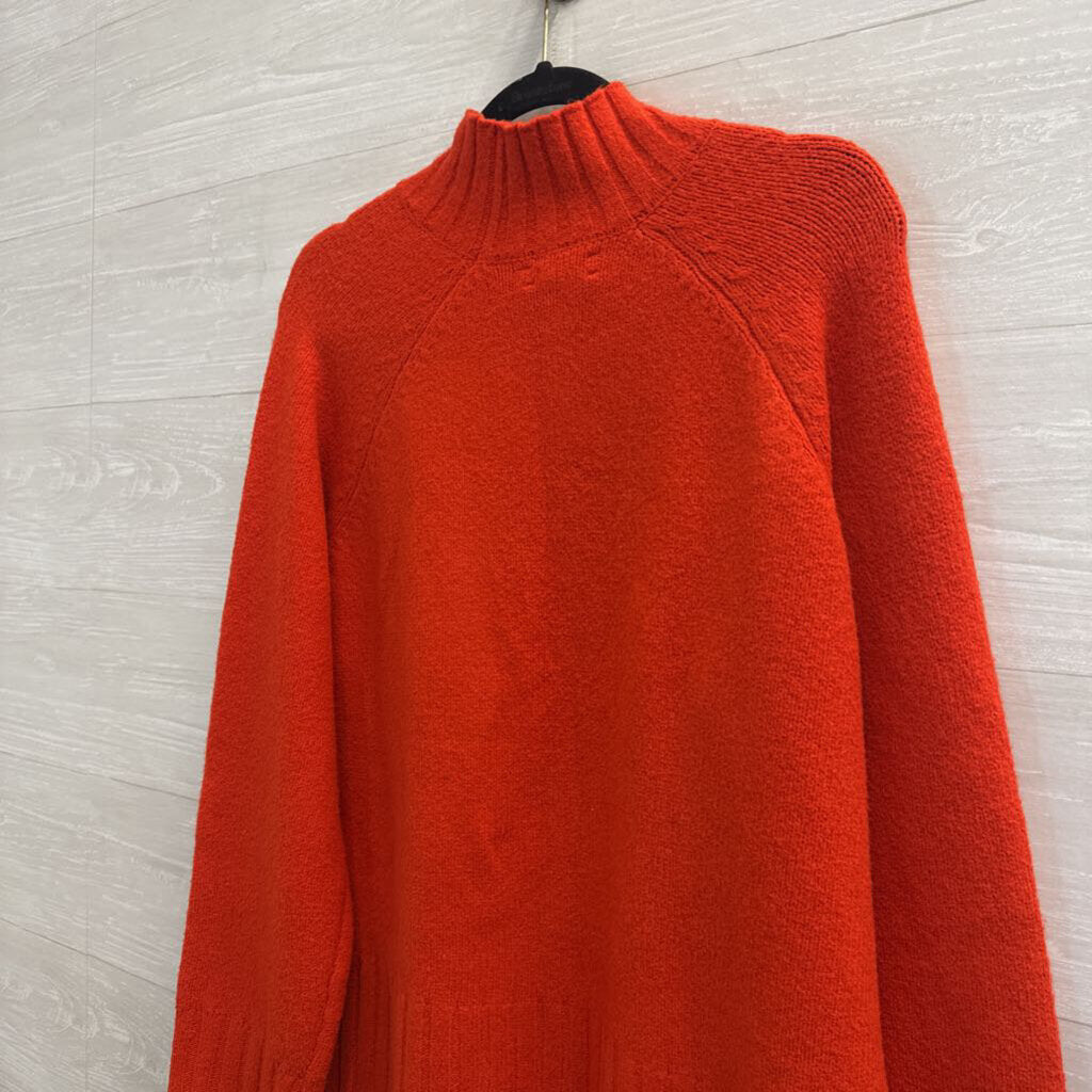 Rachel Zoe Orange Soft Knit Mock Neck Sweater Extra Large