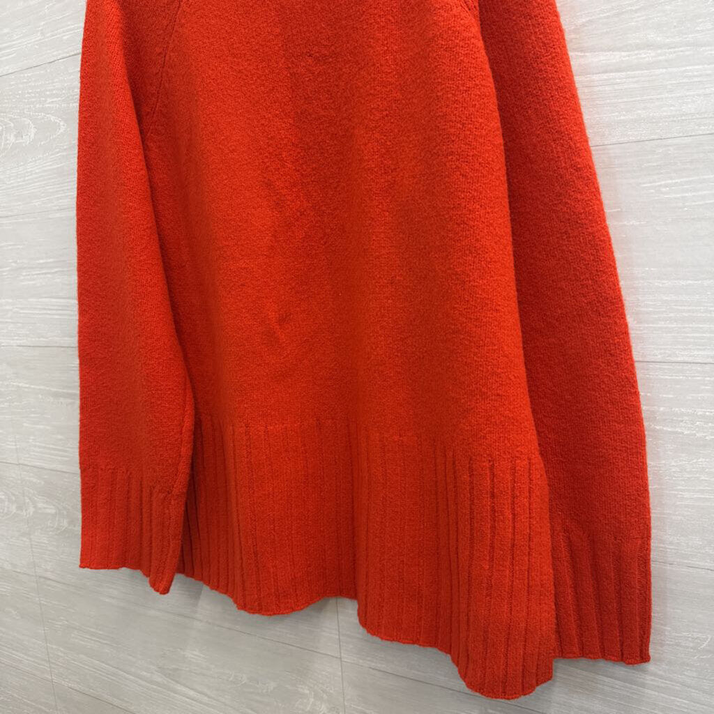 Rachel Zoe Orange Soft Knit Mock Neck Sweater Extra Large