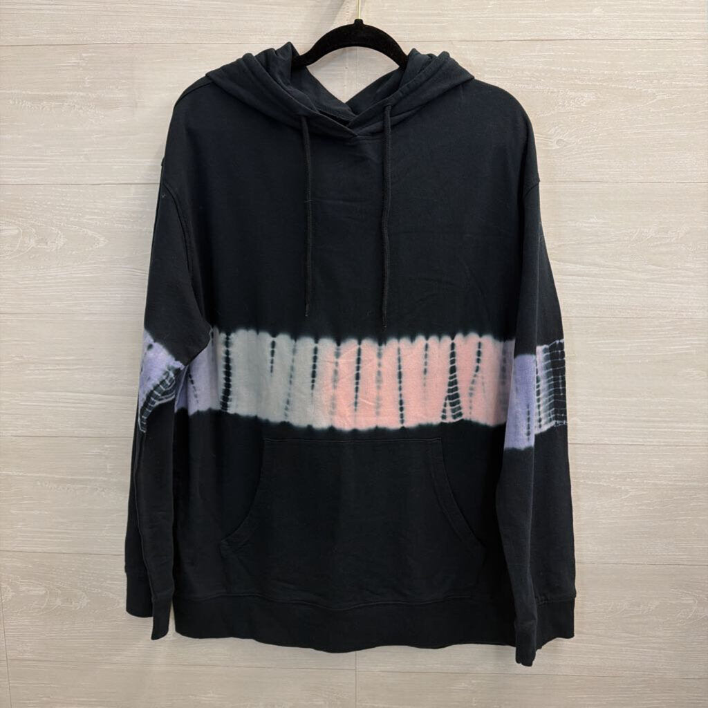 Orginial Use Blue Tie Dye Stripe Hoodie Large