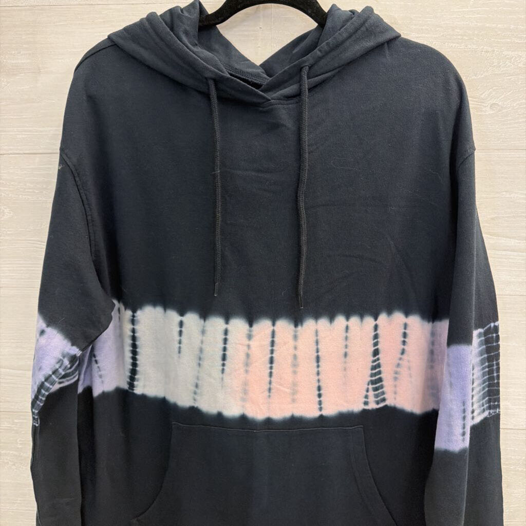 Orginial Use Blue Tie Dye Stripe Hoodie Large