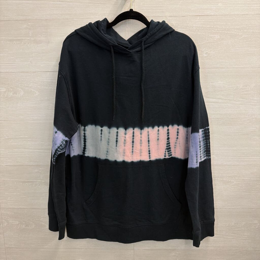 Orginial Use Blue Tie Dye Stripe Hoodie Large