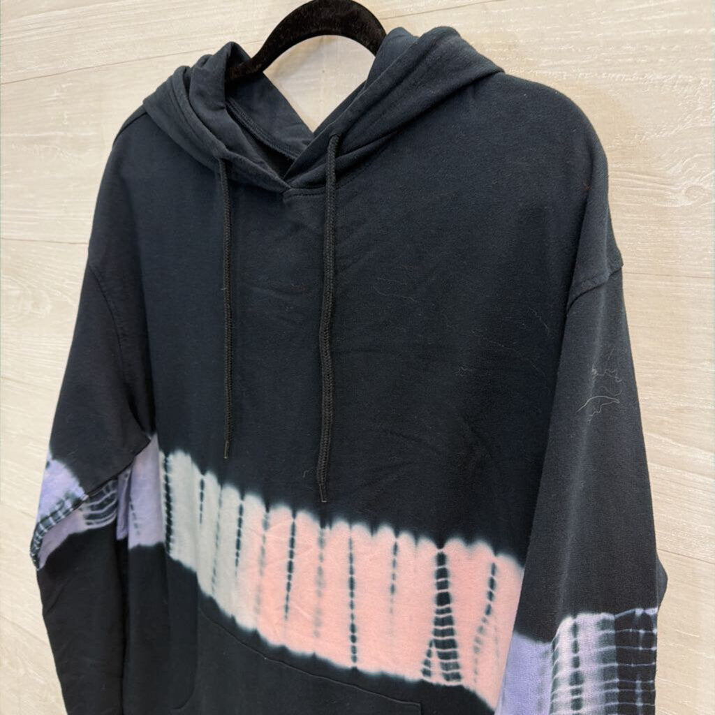 Orginial Use Blue Tie Dye Stripe Hoodie Large