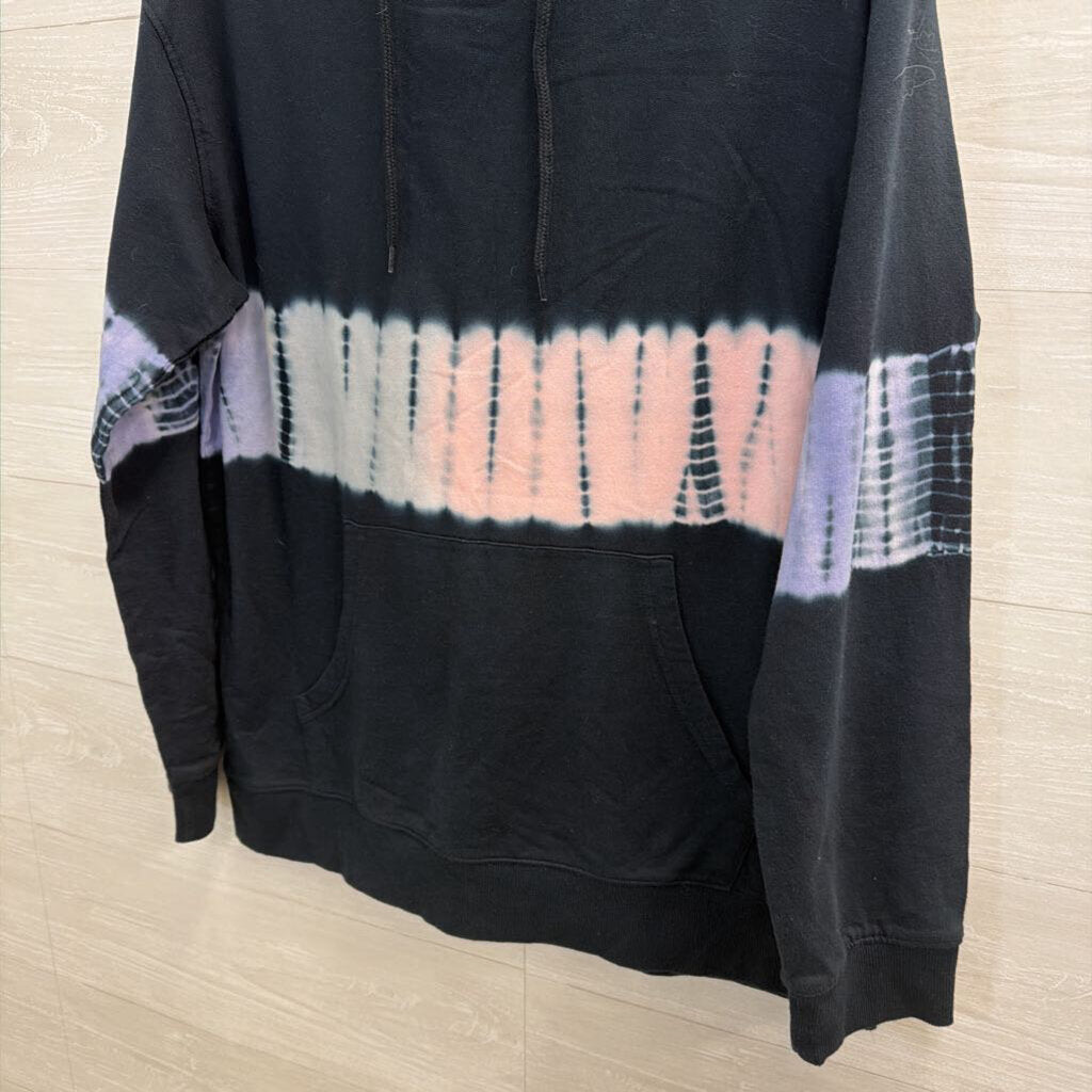 Orginial Use Blue Tie Dye Stripe Hoodie Large