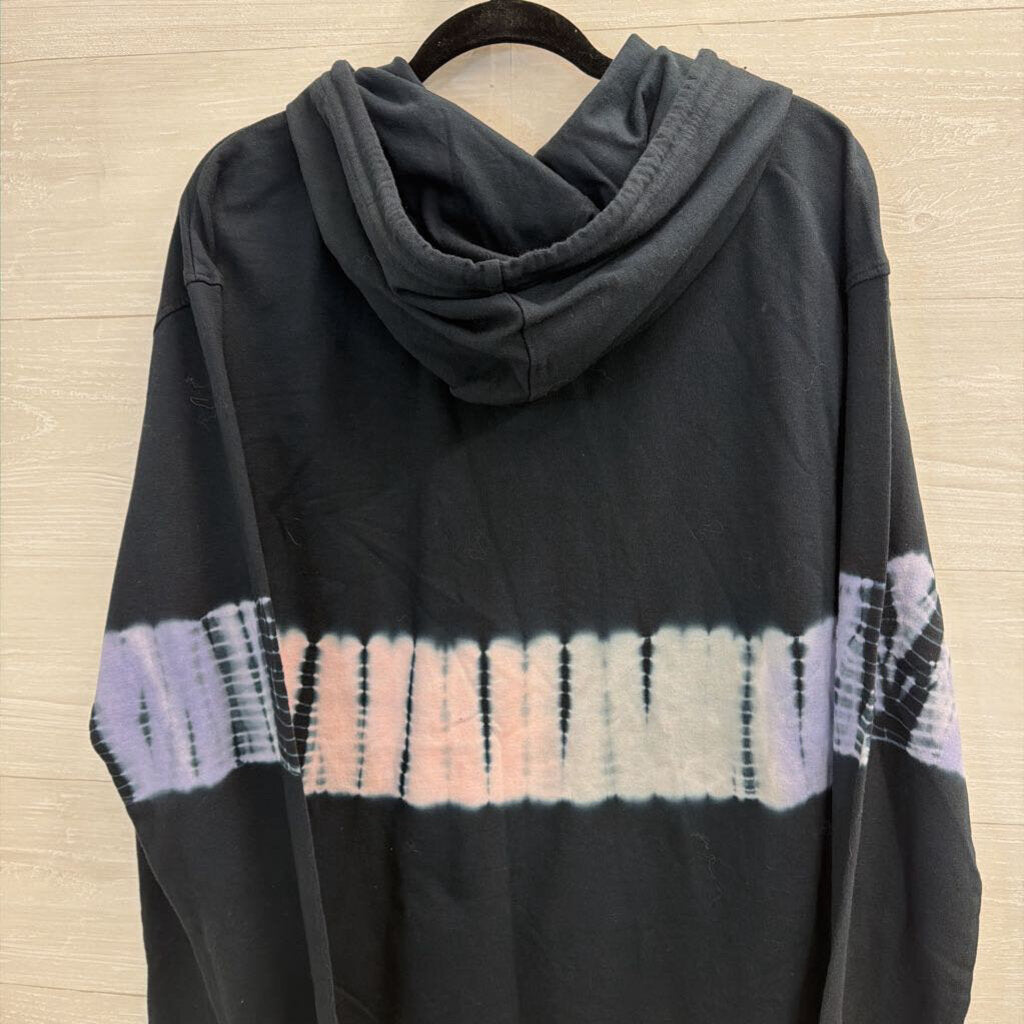 Orginial Use Blue Tie Dye Stripe Hoodie Large