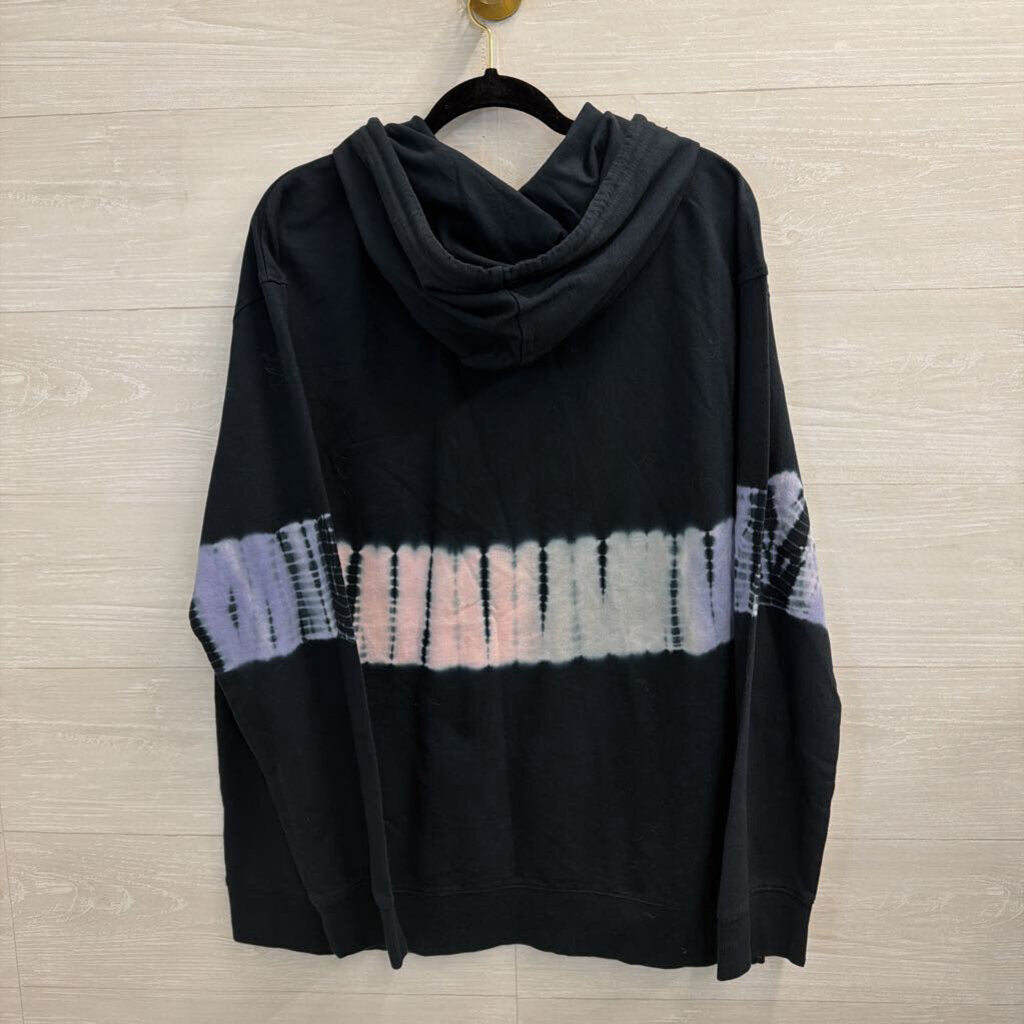 Orginial Use Blue Tie Dye Stripe Hoodie Large