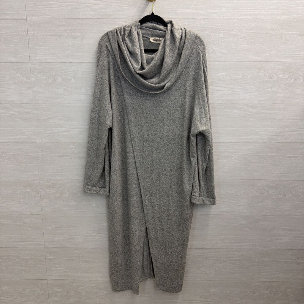 Haptics Grey Soft Knit Over The Shoulder Split Top One Size