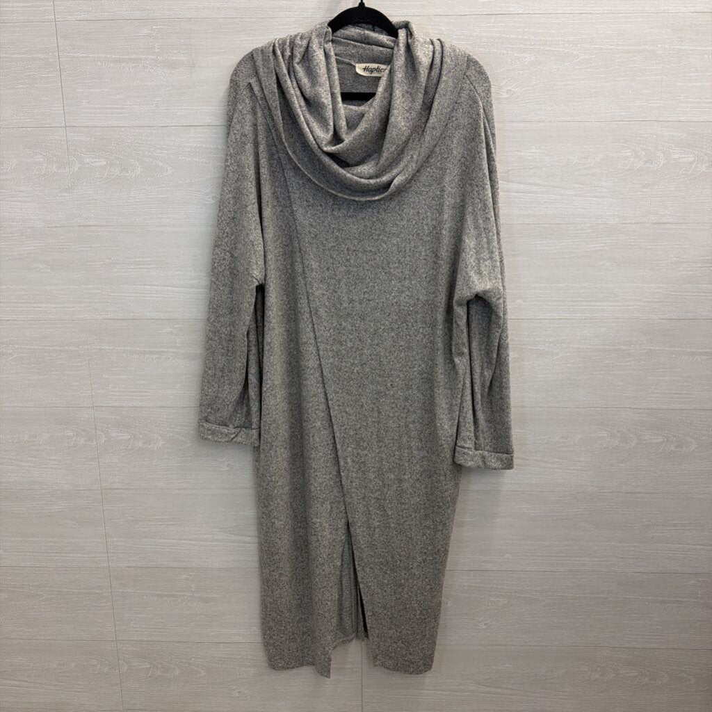Haptics Grey Soft Knit Over The Shoulder Split Top One Size