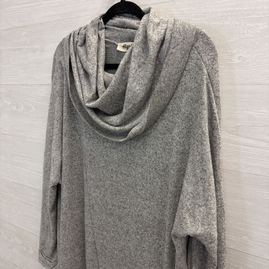 Haptics Grey Soft Knit Over The Shoulder Split Top One Size