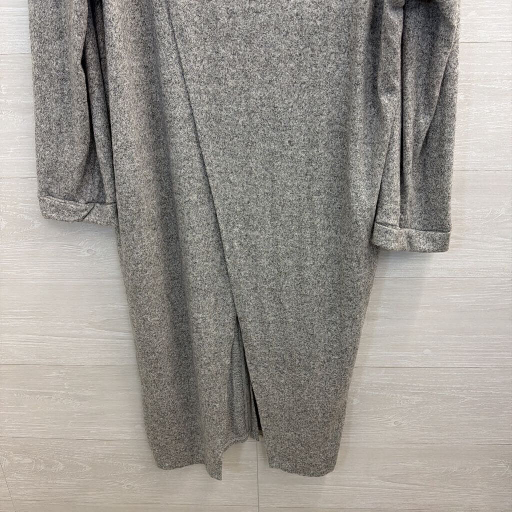 Haptics Grey Soft Knit Over The Shoulder Split Top One Size