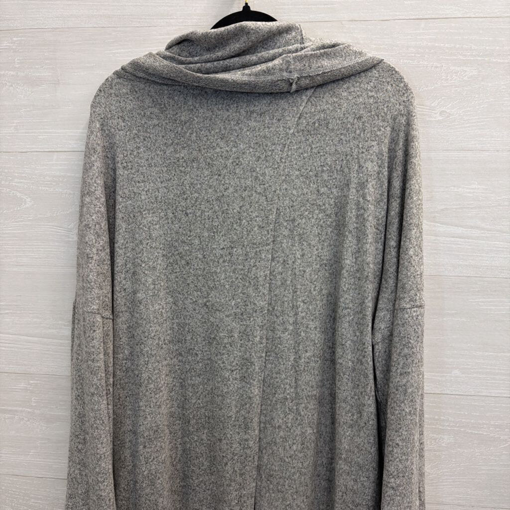 Haptics Grey Soft Knit Over The Shoulder Split Top One Size