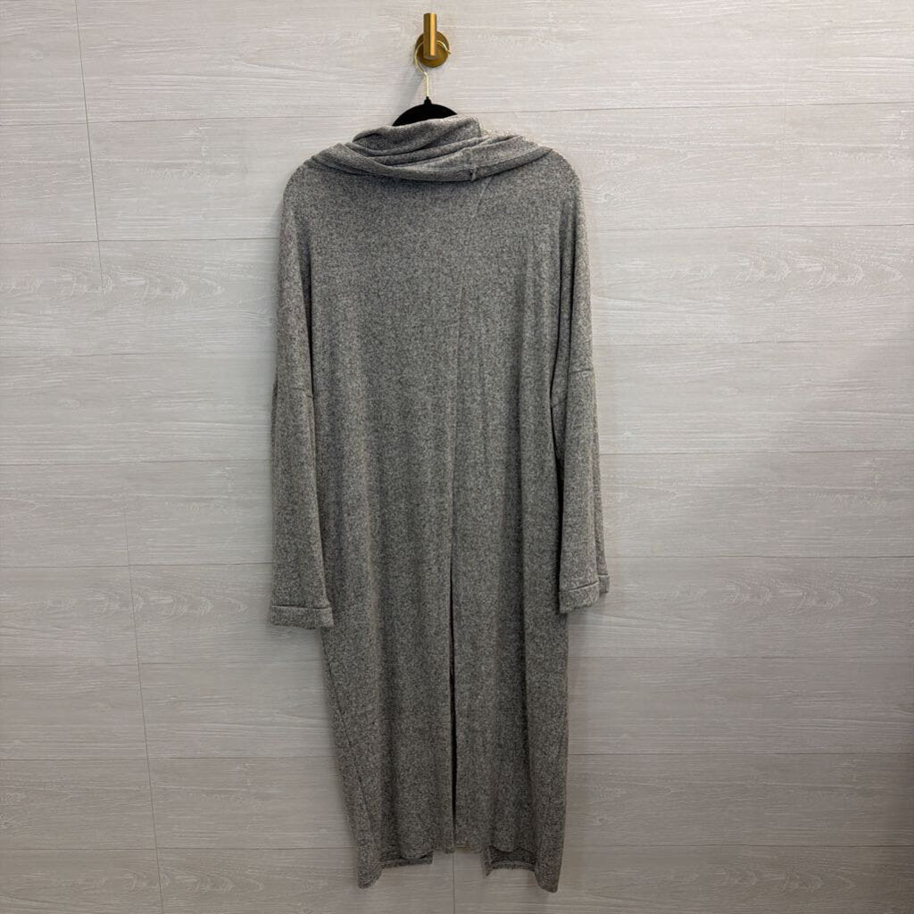 Haptics Grey Soft Knit Over The Shoulder Split Top One Size
