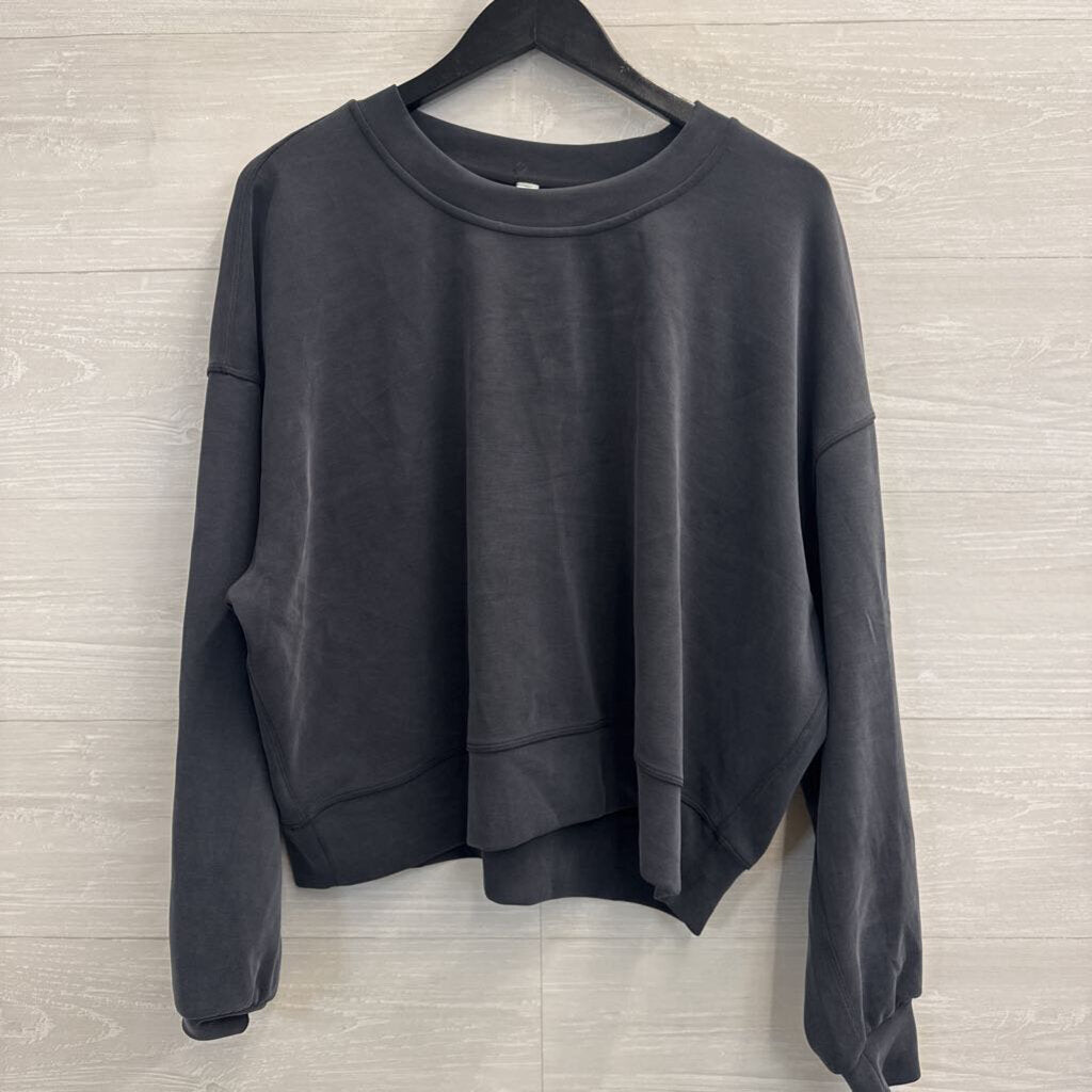 Lululemon Grey Softstreme Perfectly Oversized Cropped Crewneck Pullover 10