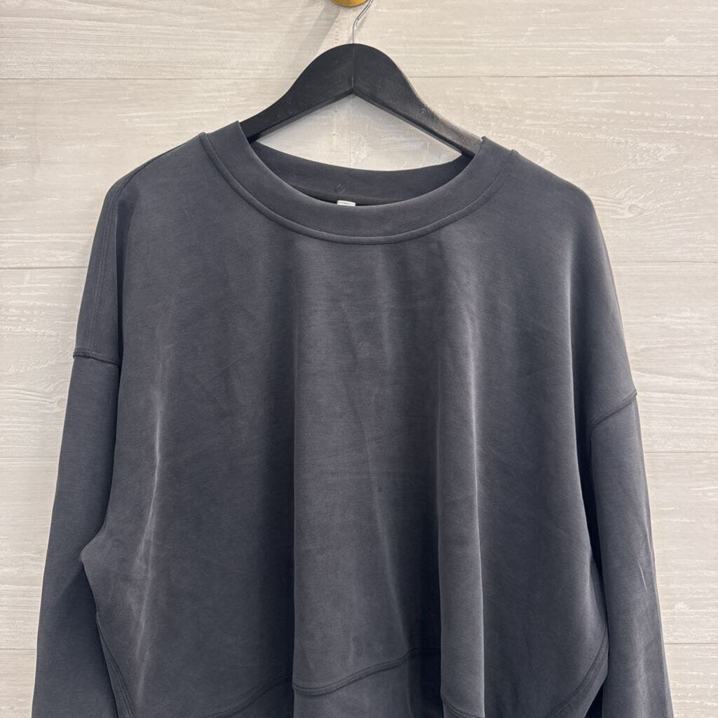 Lululemon Grey Softstreme Perfectly Oversized Cropped Crewneck Pullover 10