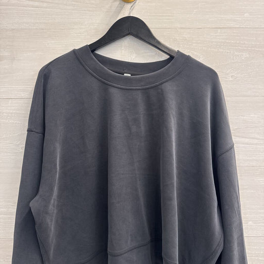 Lululemon Grey Softstreme Perfectly Oversized Cropped Crewneck Pullover 10