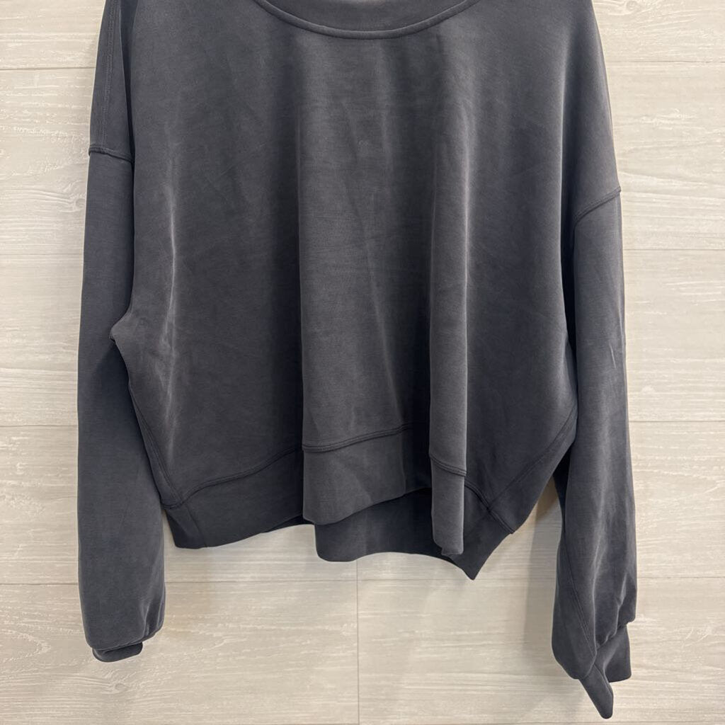 Lululemon Grey Softstreme Perfectly Oversized Cropped Crewneck Pullover 10