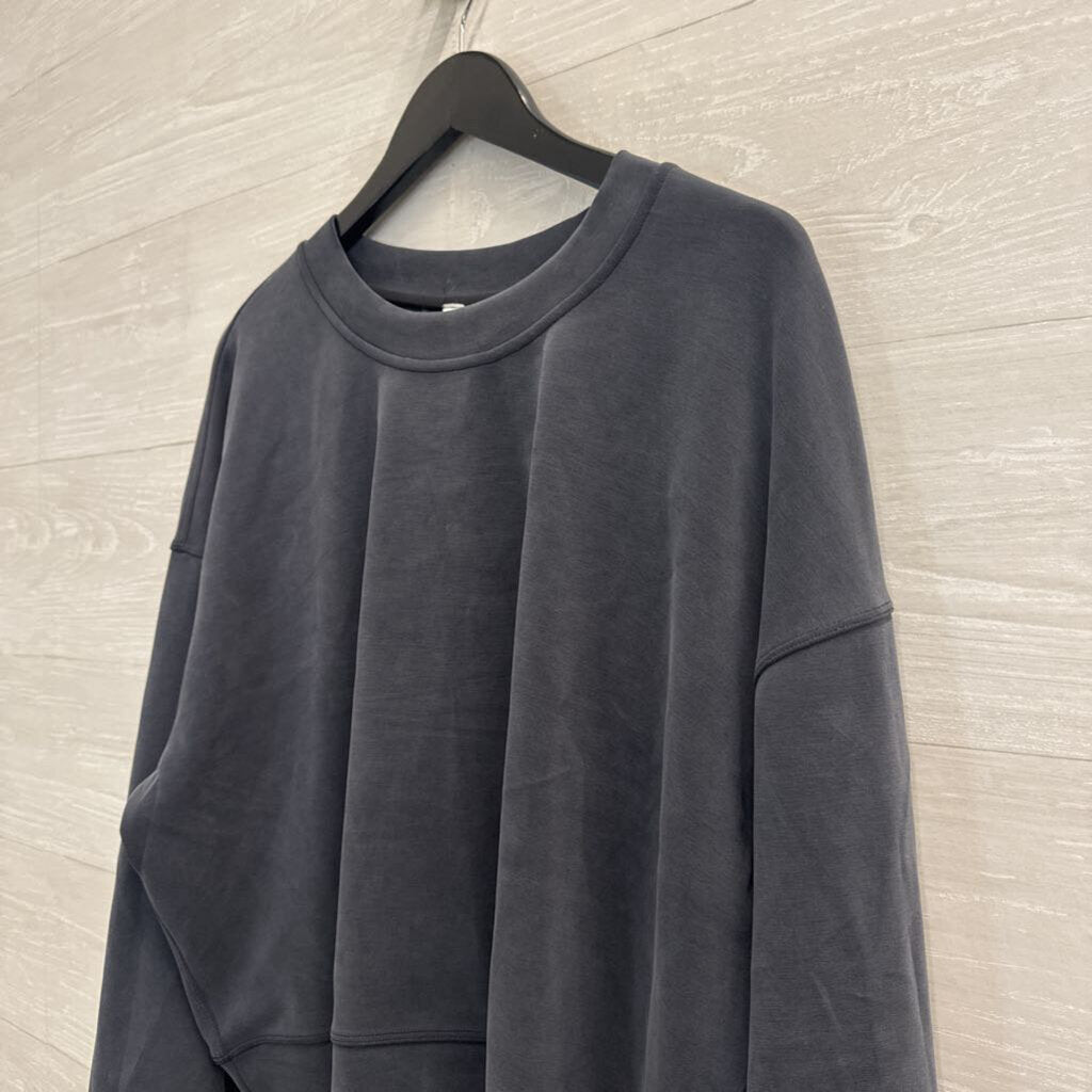 Lululemon Grey Softstreme Perfectly Oversized Cropped Crewneck Pullover 10