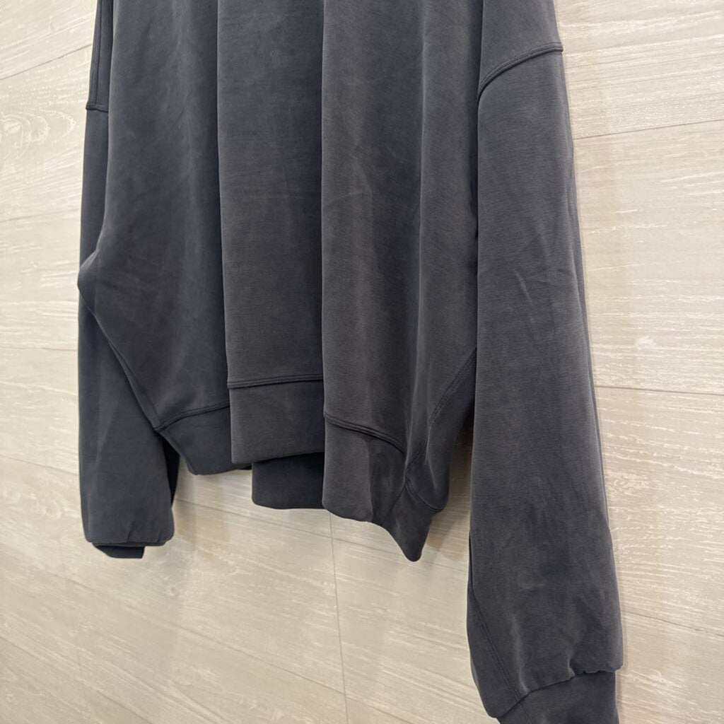 Lululemon Grey Softstreme Perfectly Oversized Cropped Crewneck Pullover 10