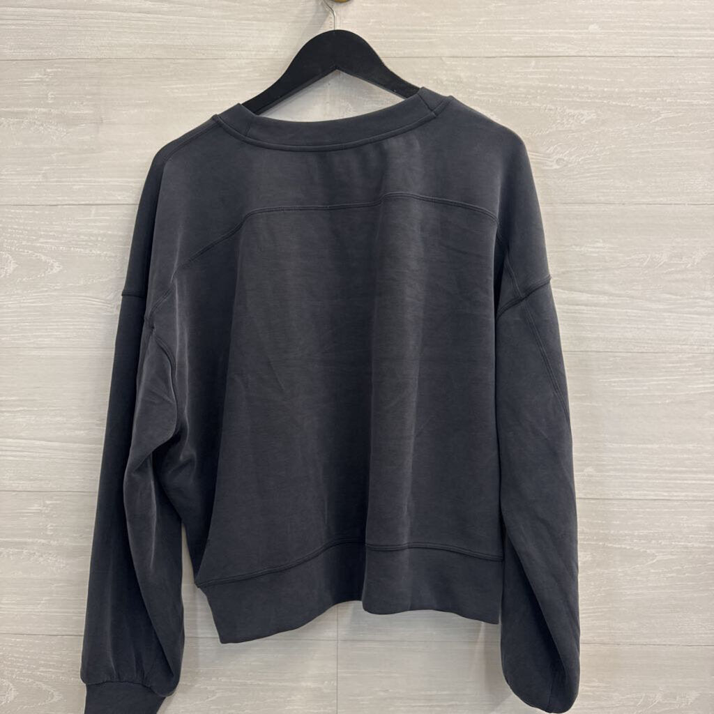 Lululemon Grey Softstreme Perfectly Oversized Cropped Crewneck Pullover 10