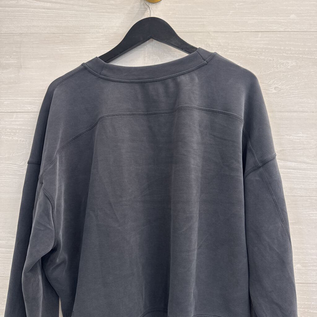 Lululemon Grey Softstreme Perfectly Oversized Cropped Crewneck Pullover 10
