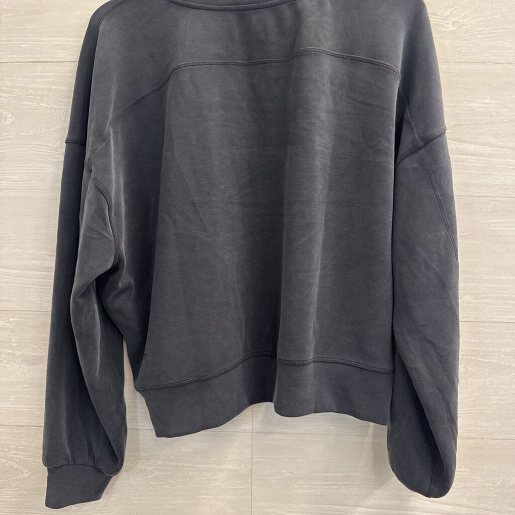 Lululemon Grey Softstreme Perfectly Oversized Cropped Crewneck Pullover 10