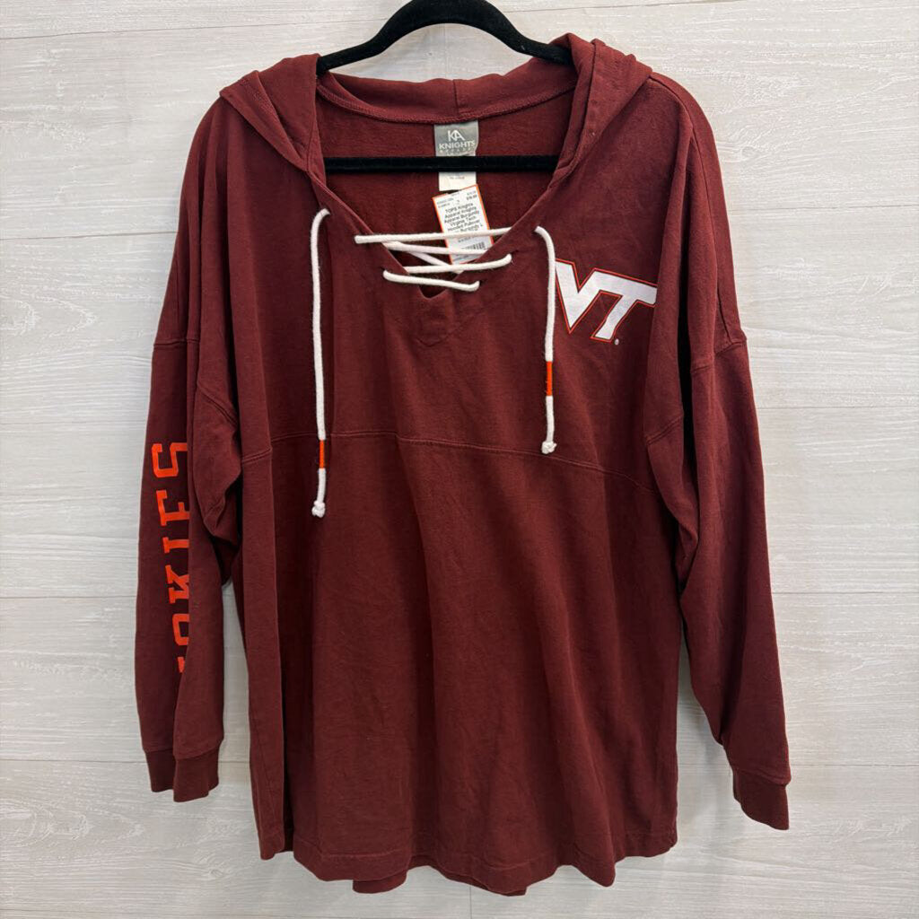 Knights Apparel Burgundy Virginia Tech Hooded Pullover Large