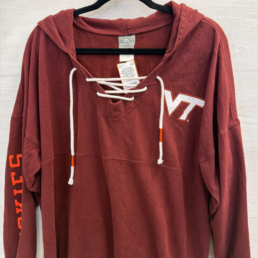 Knights Apparel Burgundy Virginia Tech Hooded Pullover Large
