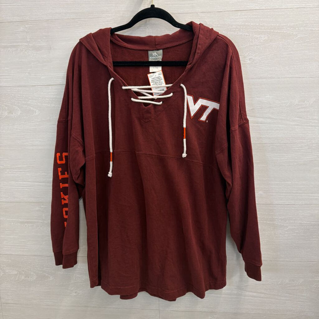 Knights Apparel Burgundy Virginia Tech Hooded Pullover Large