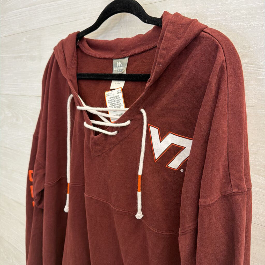 Knights Apparel Burgundy Virginia Tech Hooded Pullover Large