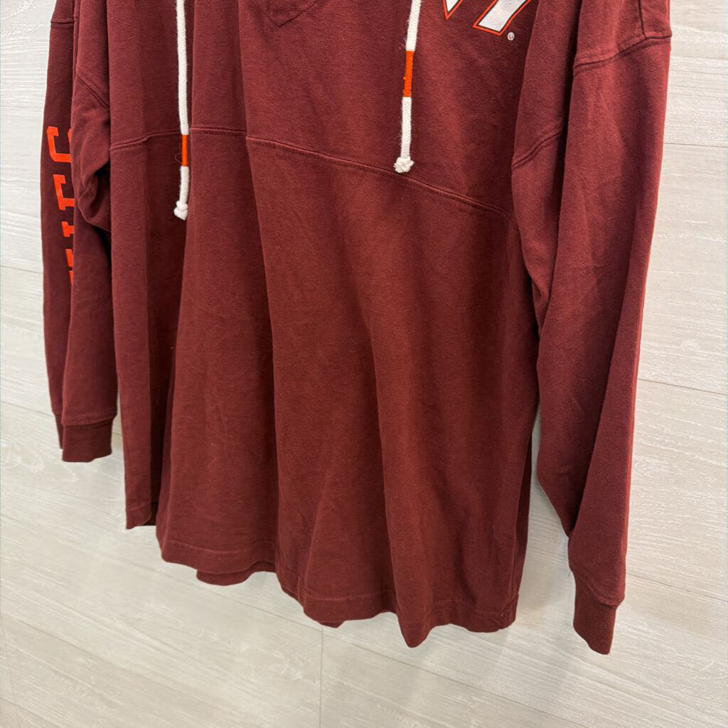 Knights Apparel Burgundy Virginia Tech Hooded Pullover Large