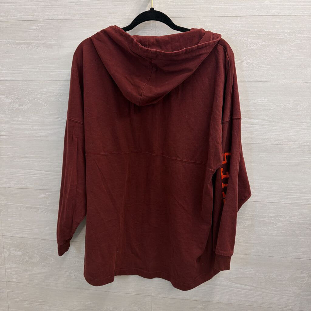 Knights Apparel Burgundy Virginia Tech Hooded Pullover Large