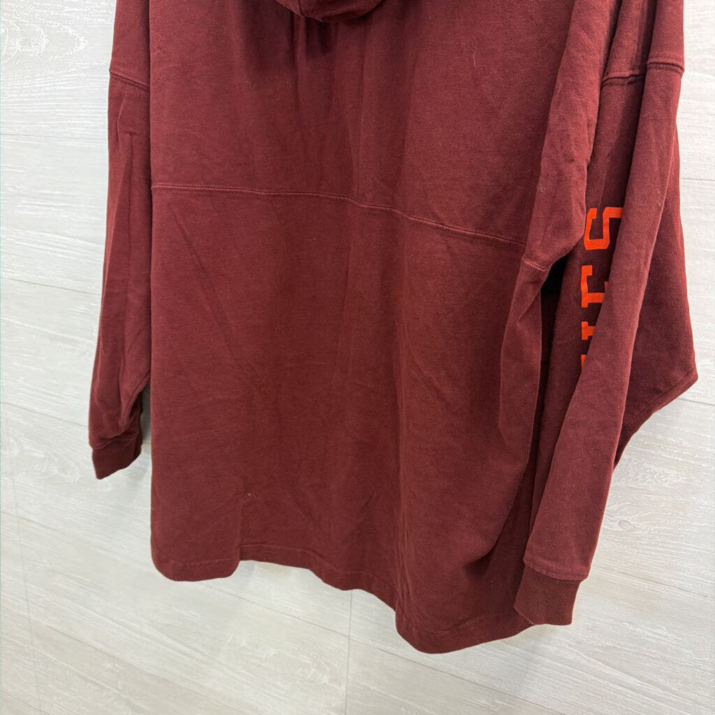 Knights Apparel Burgundy Virginia Tech Hooded Pullover Large