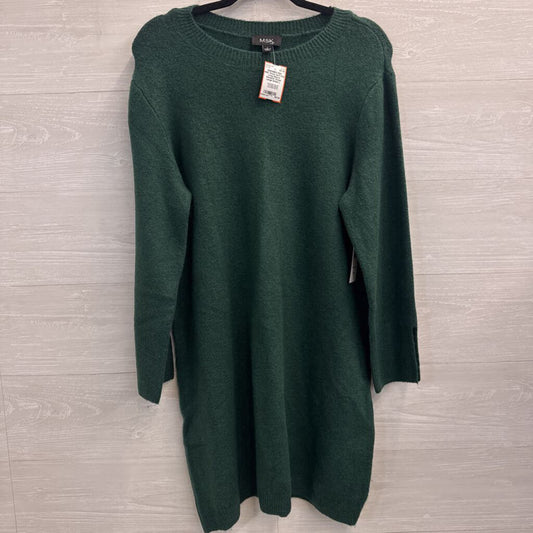MSK Green Soft Knit Long Sleeve Sweater Dress Large
