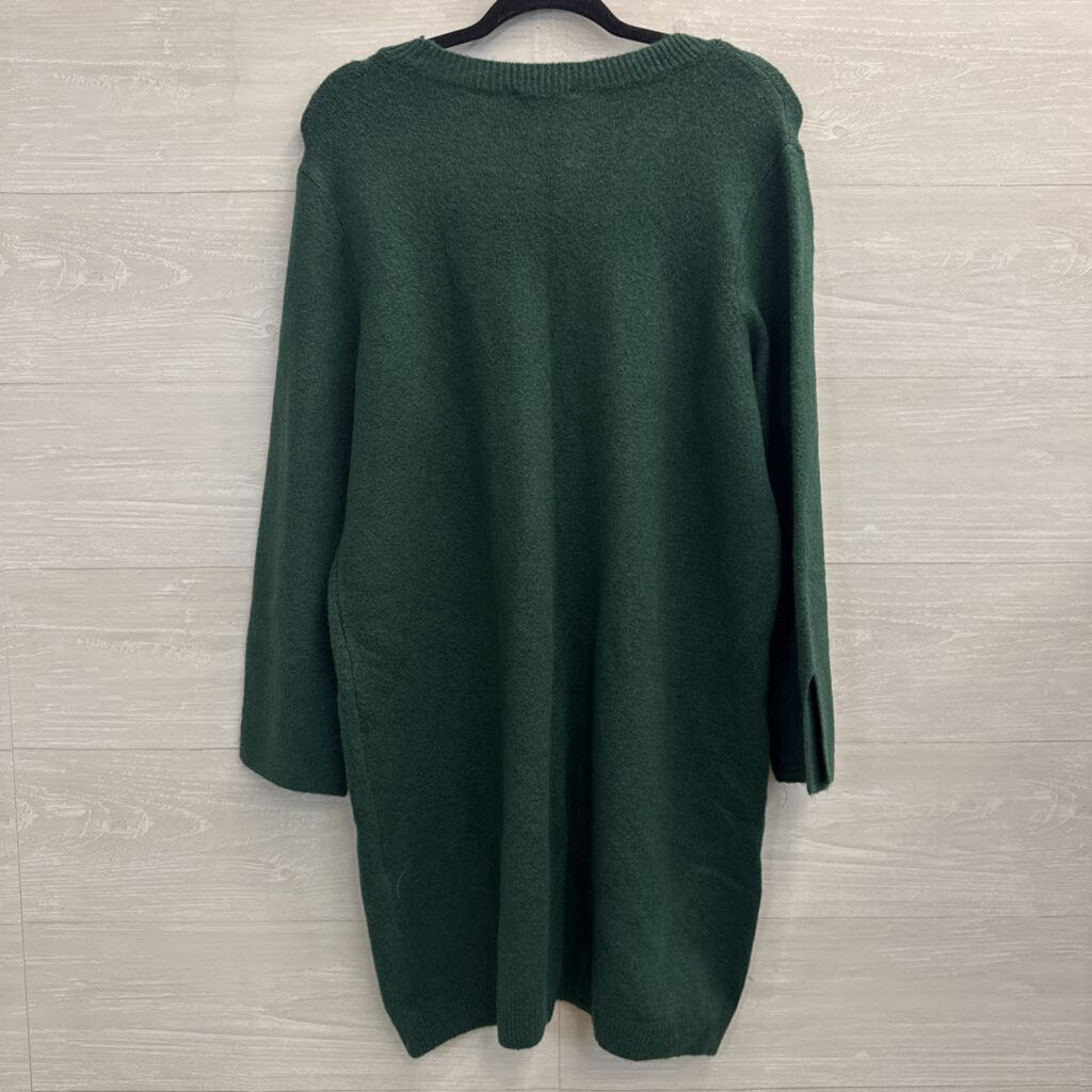 MSK Green Soft Knit Long Sleeve Sweater Dress Large