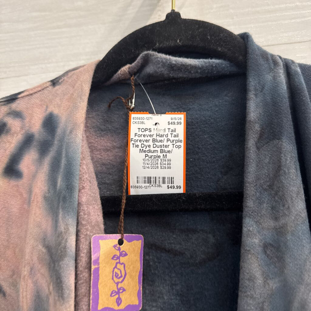 Hard Tail Forever Blue/ Purple Tie Dye Duster Top Medium