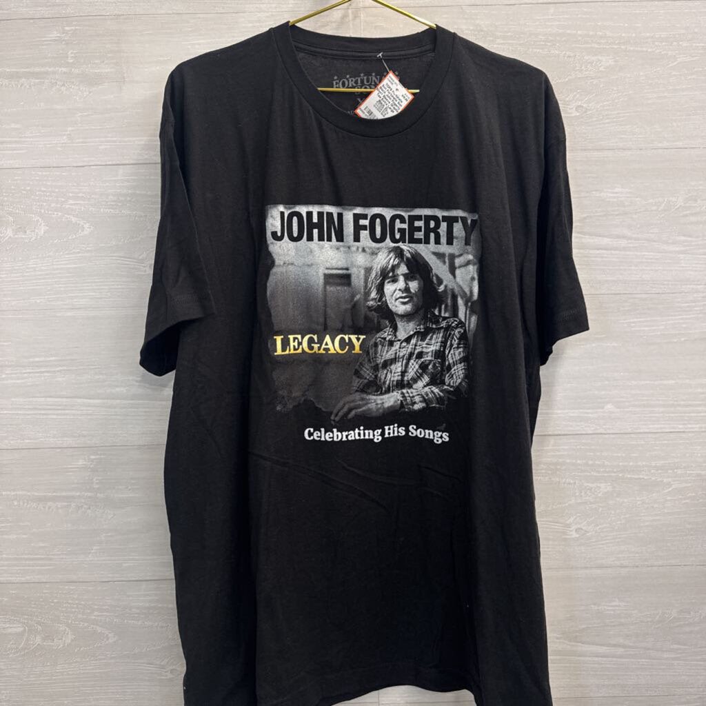 Fortunate Son Black John Fogerty Short Sleeve Graphic Tee Extra Large