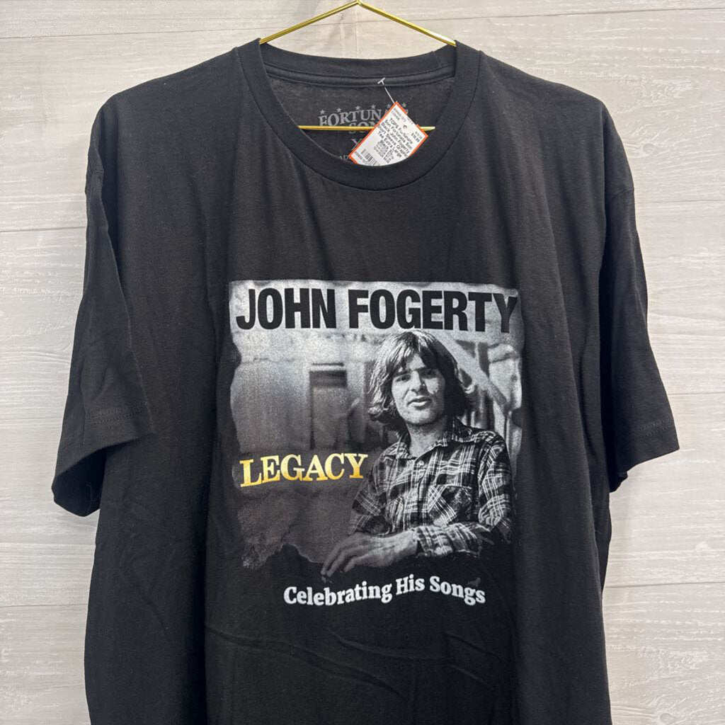 Fortunate Son Black John Fogerty Short Sleeve Graphic Tee Extra Large