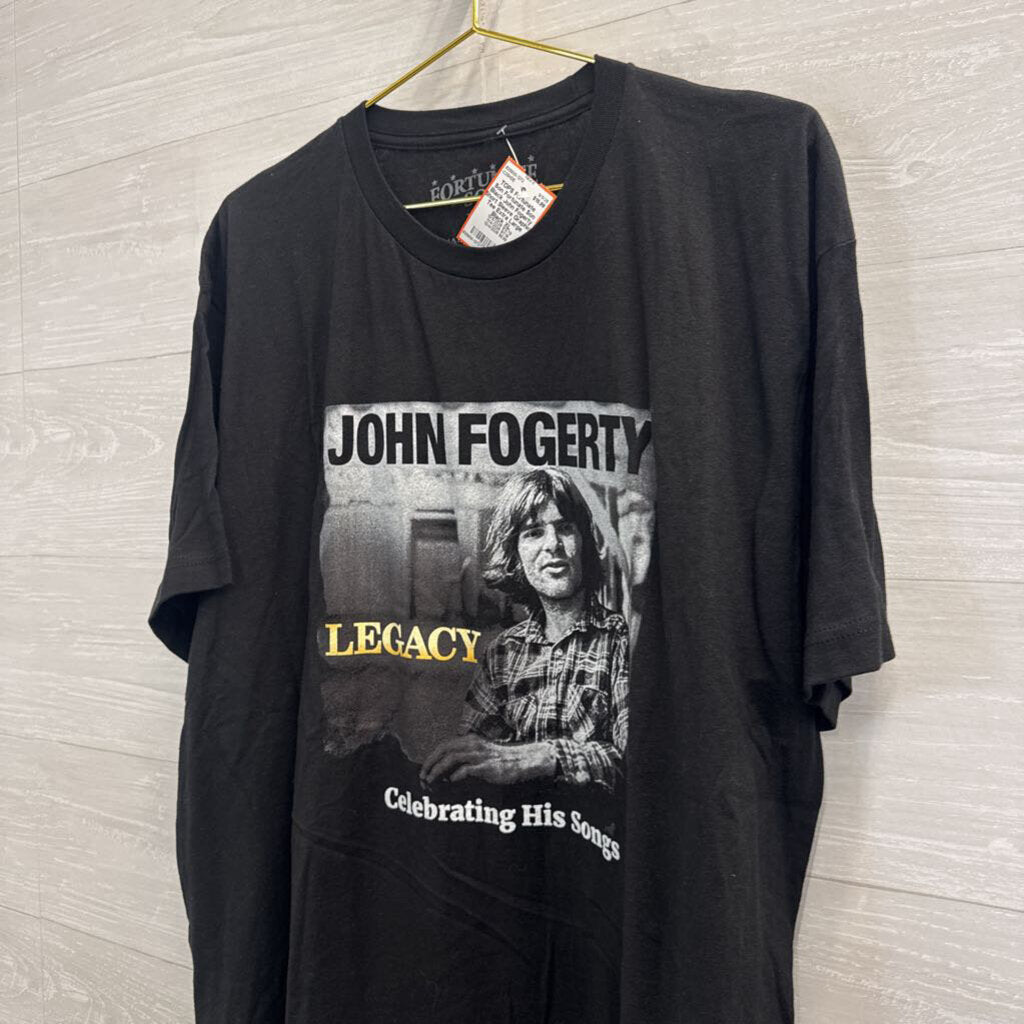 Fortunate Son Black John Fogerty Short Sleeve Graphic Tee Extra Large