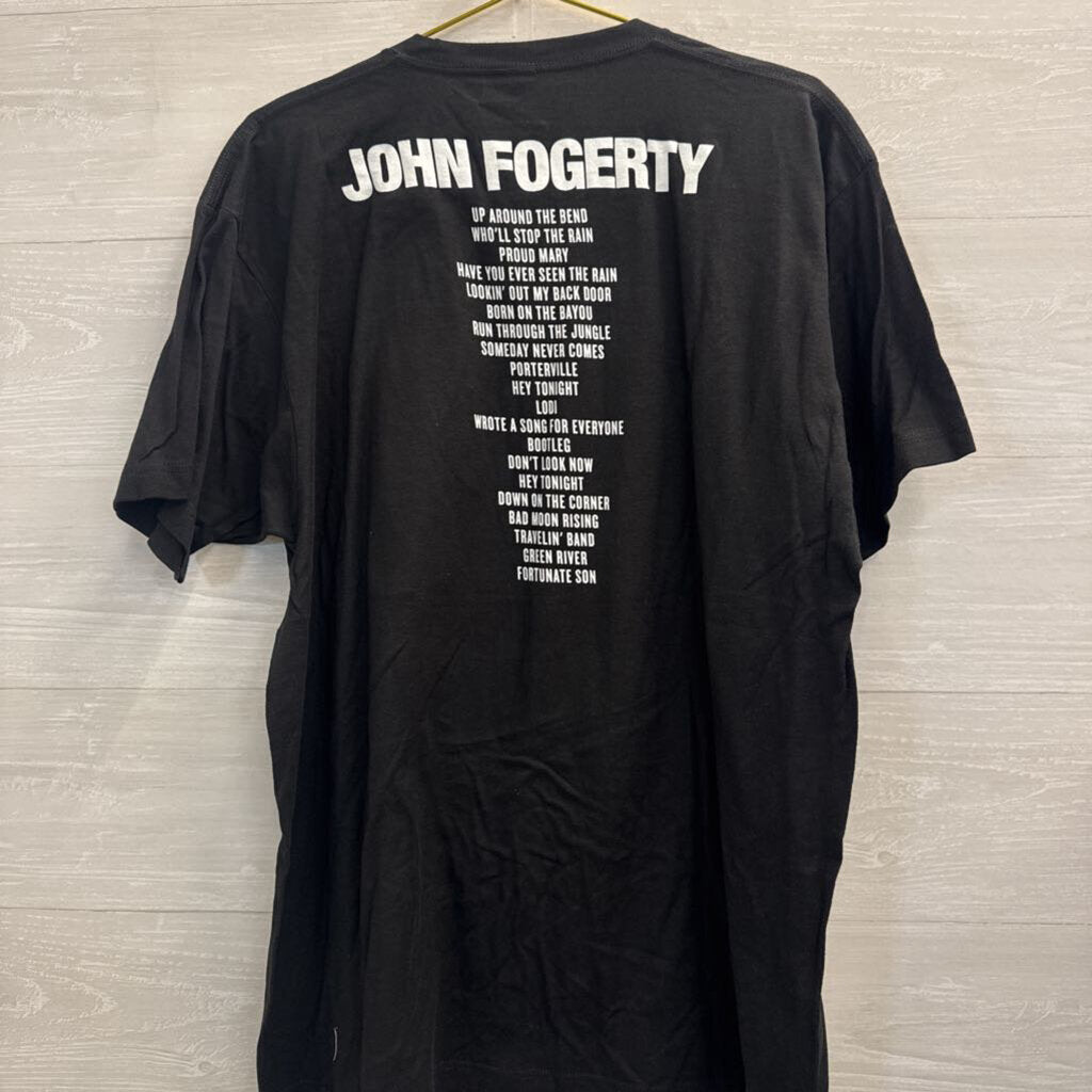 Fortunate Son Black John Fogerty Short Sleeve Graphic Tee Extra Large