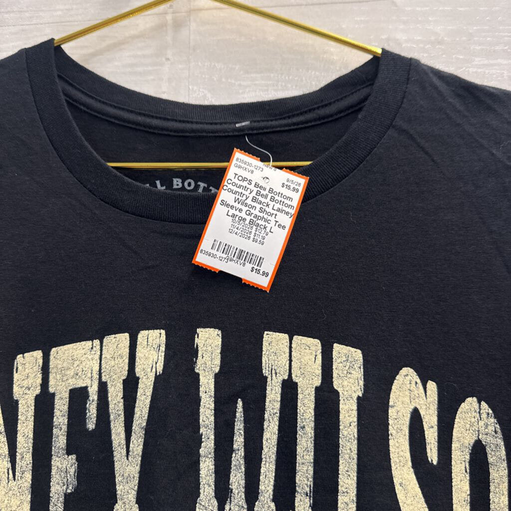 Bell Bottom Country Black Lainey Wilson Short Sleeve Graphic Tee Large