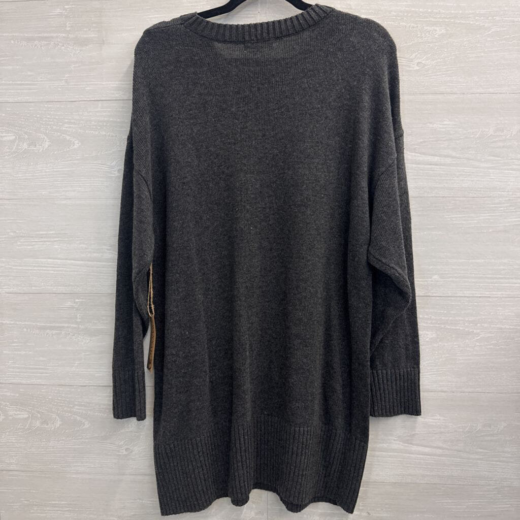 Z Supply Grey Knit Long Sleeve Sweater Dress Large