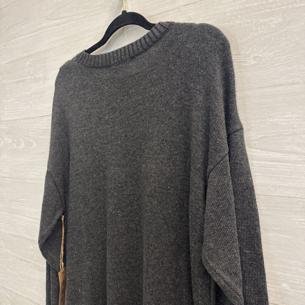 Z Supply Grey Knit Long Sleeve Sweater Dress Large