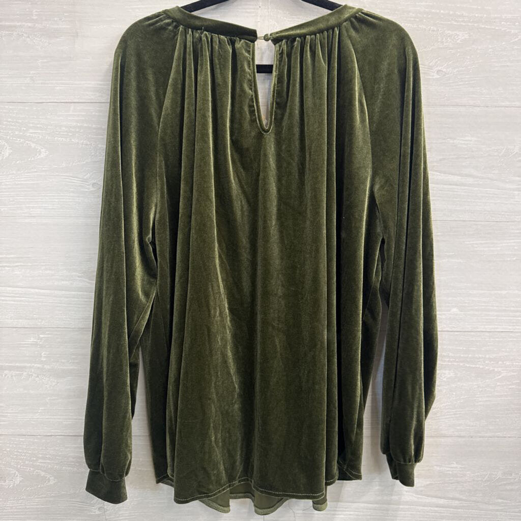 Cherry Betty Green Velvet Long Sleeve Top Extra Large