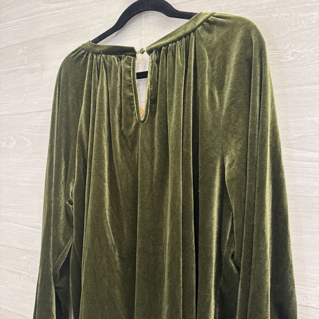 Cherry Betty Green Velvet Long Sleeve Top Extra Large