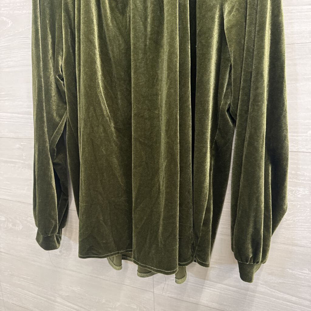 Cherry Betty Green Velvet Long Sleeve Top Extra Large
