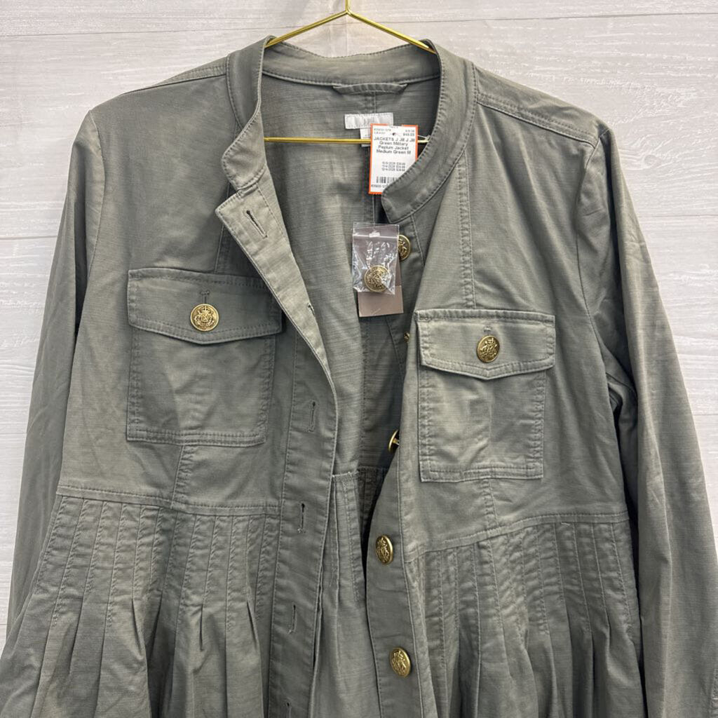 J Jill Green Military Peplum Jacket Medium