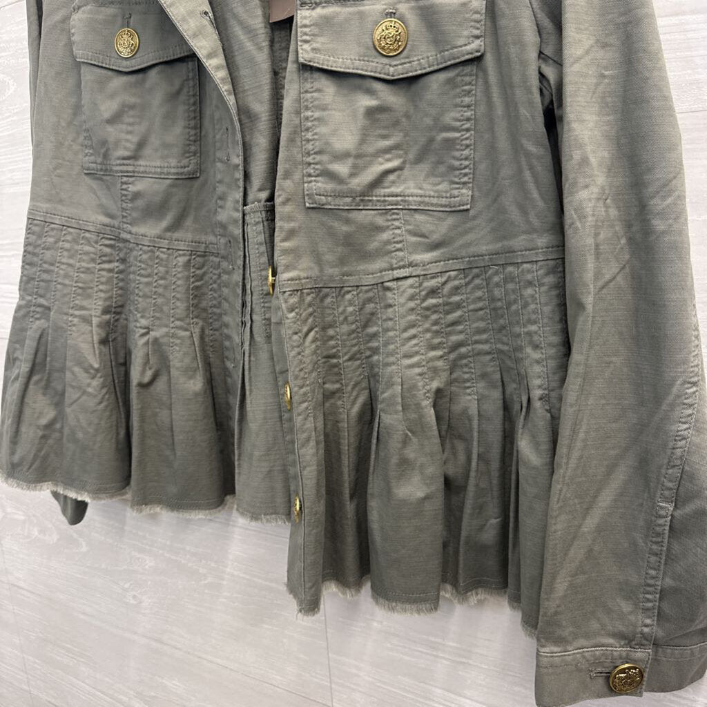 J Jill Green Military Peplum Jacket Medium
